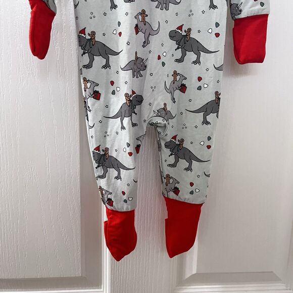 Sunshine Luckies Christmas Dinosaurs Gingerbead Men Bamboo Zippy 0-3 Months - Picture 11 of 12